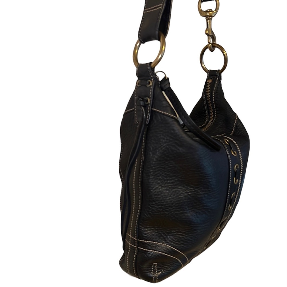 Authentic Vintage black Leather Coach crossbody /shoulder Bag F-10399 - Picture 5 of 11